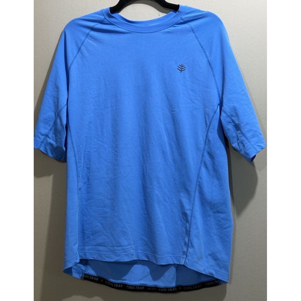 Coolibar UPF 50+ UV Men's Light Blue & Blue Tee Shirts (2)‎ Workout Large